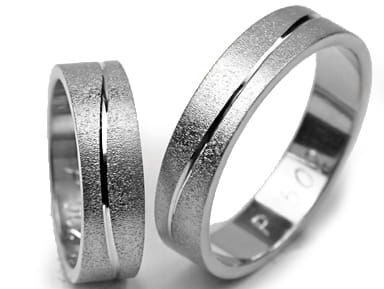 Obrączki ślubne z białego  złota płaskie 5mm Premium P-502-b