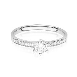 Pierścionek zaręczynowy z białego złota z diamentami 0,37ct Fire Of Love