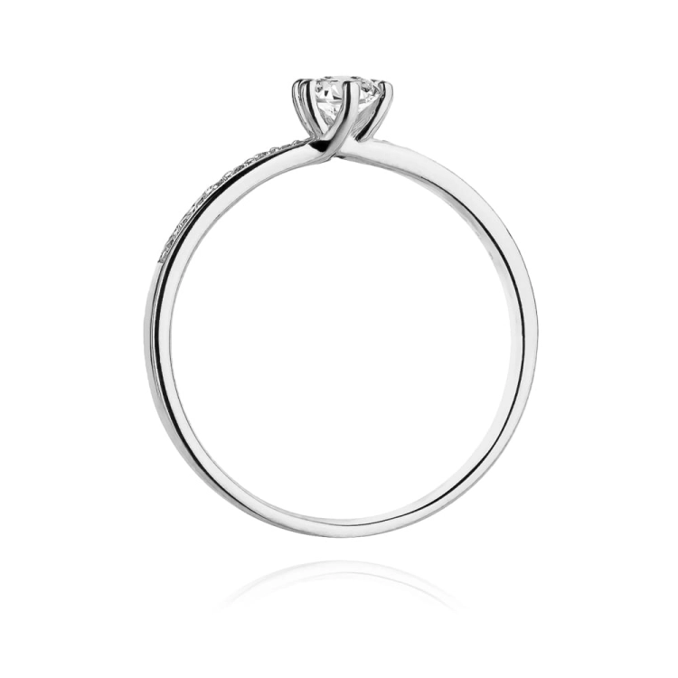 Pierścionek zaręczynowy z białego złota z diamentami 0,37ct Fire Of Love