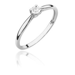 Pierścionek zaręczynowy z białego złota z brylantem 0,03ct Fire Of Love