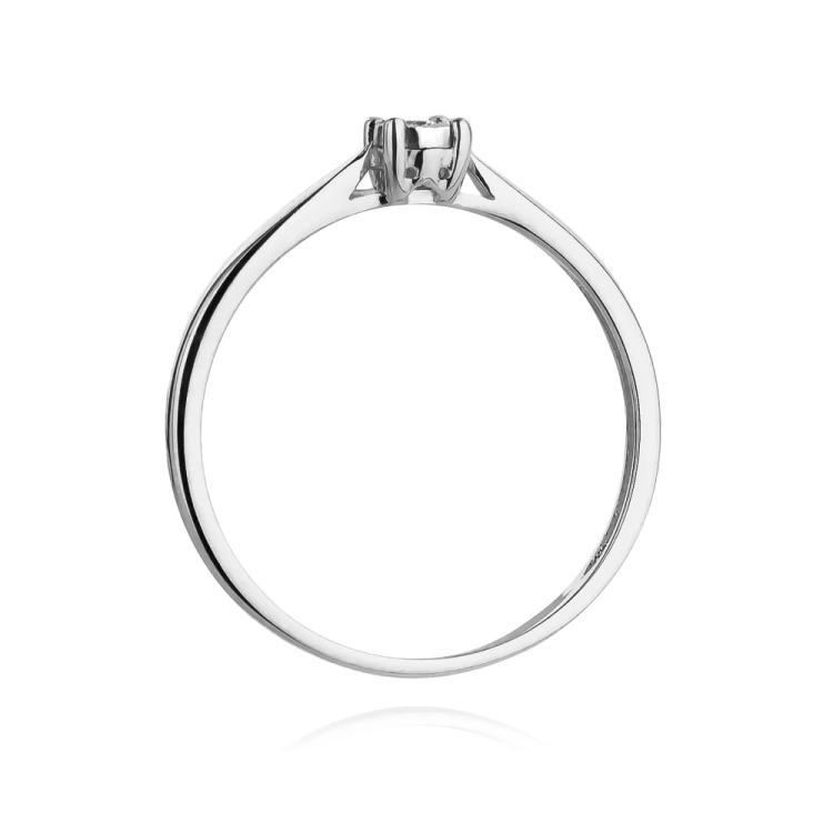 Pierścionek zaręczynowy z białego złota z brylantem 0,03ct Fire Of Love