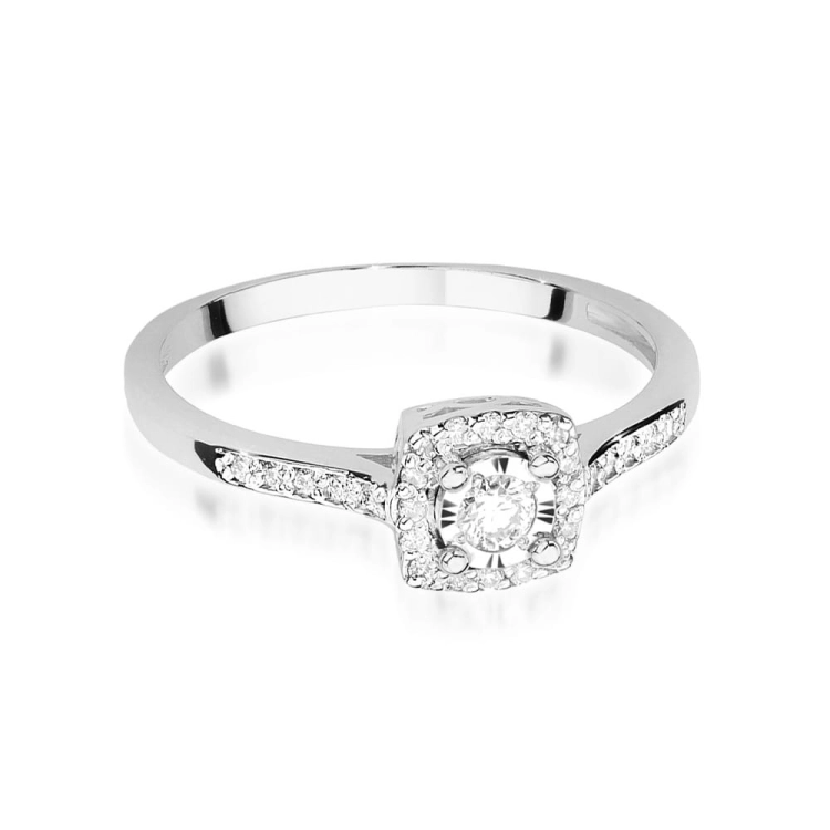 Pierścionek zaręczynowy z białego złota z diamentami 0,21ct Fire Of Love