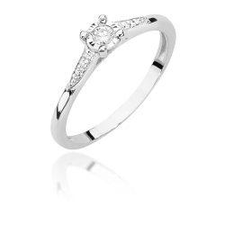 Pierścionek zaręczynowy z białego złota z diamentami 0,11ct Fire Of Love
