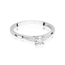 Pierścionek zaręczynowy z białego złota z diamentami 0,11ct Fire Of Love
