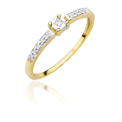 Pierścionek zaręczynowy z żółtego złota z diamentami 0,07ct Fire Of Love