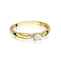Pierścionek zaręczynowy z żółtego złota z diamentami 0,03ct Fire Of Love