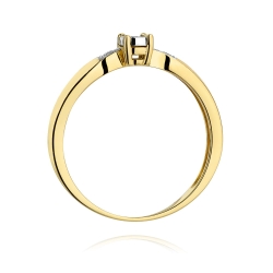Pierścionek zaręczynowy z żółtego złota z diamentami 0,03ct Fire Of Love