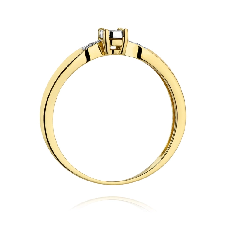 Pierścionek zaręczynowy z żółtego złota z diamentami 0,03ct Fire Of Love