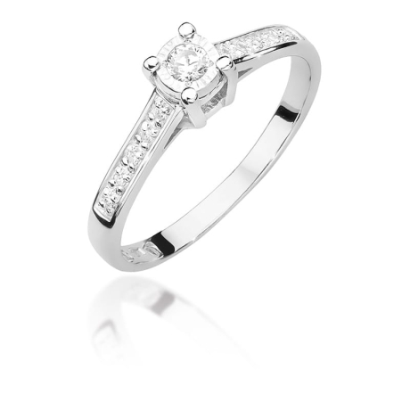 Przejdź do produktu Pierścionek zaręczynowy z białego złota z brylantami 0,13ct Fire Of Love 