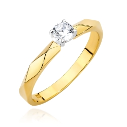 Pierścionek zaręczynowy z żółtego złota z diamentem 0,20ct Fire Of Love