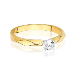 Pierścionek zaręczynowy z żółtego złota z diamentem 0,20ct Fire Of Love