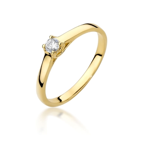 Przejdź do produktu Pierścionek zaręczynowy z żółtego złota z diamentem 0,12ct Fire Of Love