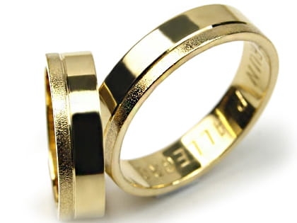 Obrączki ślubne z żółtego złota płaskie 5mm Premium P- ALLEGRO