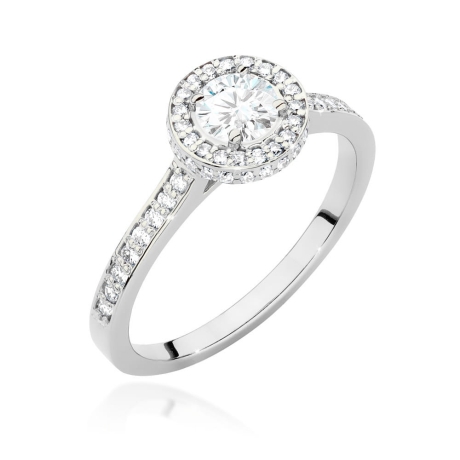 Przejdź do produktu Pierścionek zaręczynowy z białego złota z diamentami 0,76ct Fire Of Love