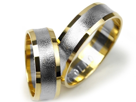 Obrączki ślubne dwukolorowe wklęsłe 6mm Premium P-APOLLO-k