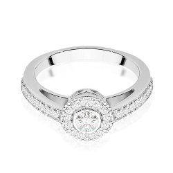 Pierścionek zaręczynowy z białego złota z diamentami 0,37ct Fire Of Love
