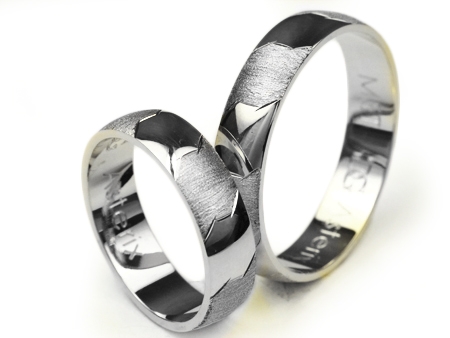 Obrączki ślubne z białego złota półokrągłe 5mm Premium P-ASTERIX-b