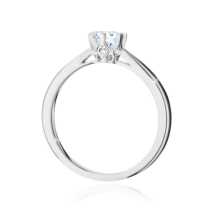 Pierścionek zaręczynowy z białego złota z diamentami 0,46ct Fire Of Love