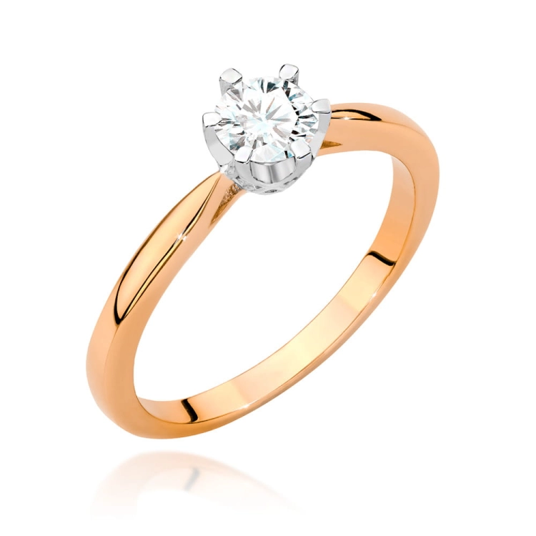 Pierścionek zaręczynowy z różowego złota z diamentami 0,46ct Fire Of Love