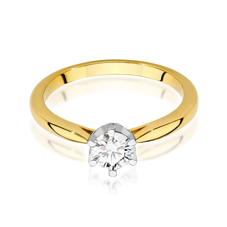 Pierścionek zaręczynowy z żółtego złota z diamentami 0,56ct Fire Of Love