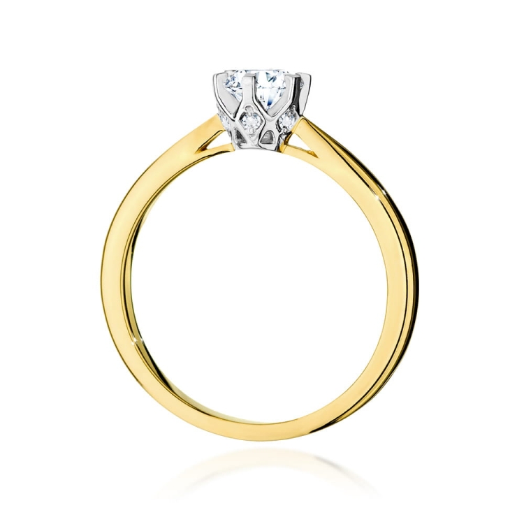 Pierścionek zaręczynowy z żółtego złota z diamentami 0,56ct Fire Of Love