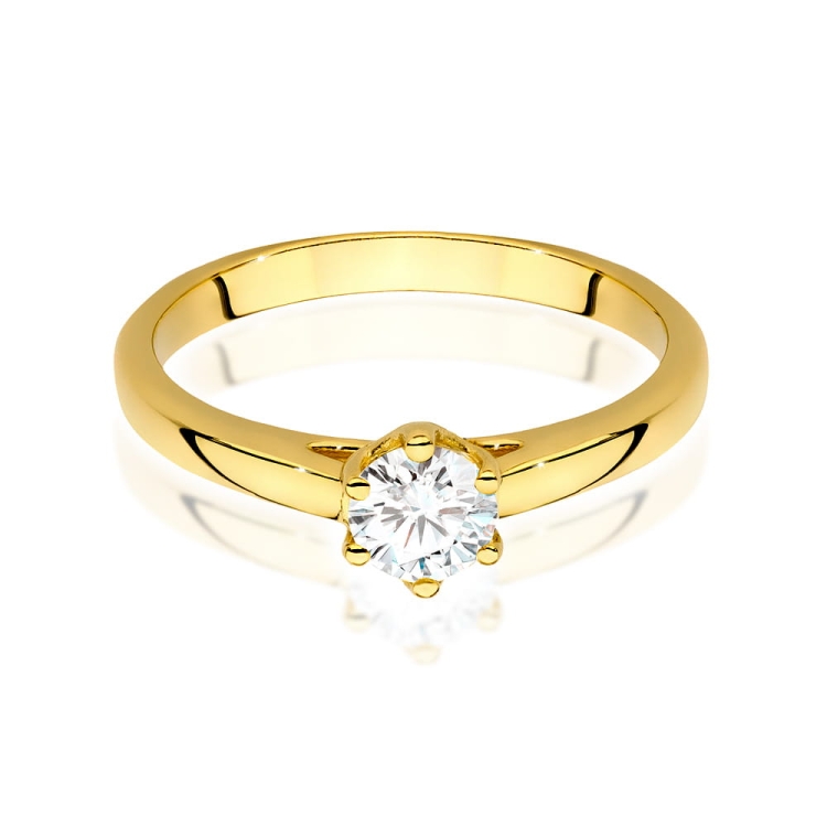 Pierścionek zaręczynowy z żółtego złota z diamentem 0,40ct Fire Of Love