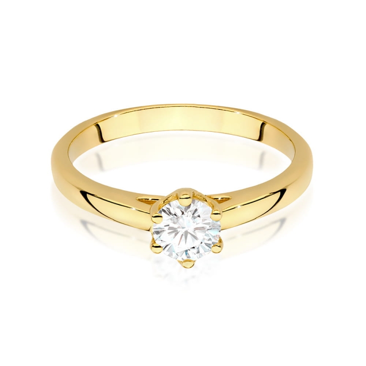 Pierścionek zaręczynowy z żółtego złota z diamentem 0,50ct Fire Of Love