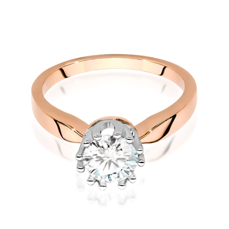 Przejdź do produktu Pierścionek zaręczynowy z różowego złota z diamentem 0,70ct Fire Of Love 