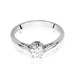 Pierścionek zaręczynowy z białego złota z diamentem 0,40ct Fire Of Love