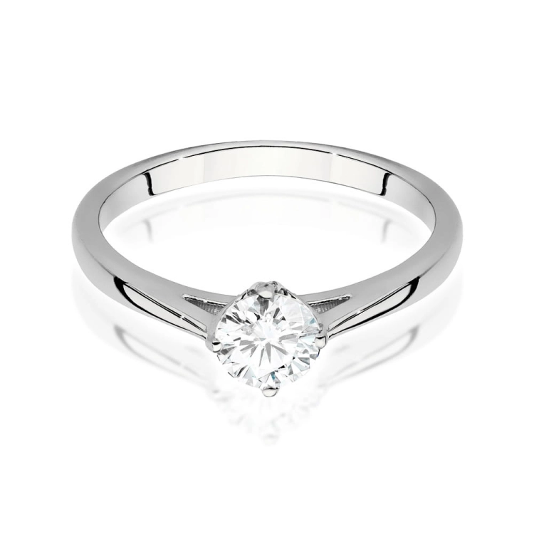 Pierścionek zaręczynowy z białego złota z diamentem 0,50ct Fire Of Love