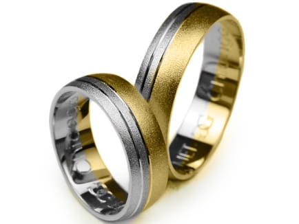 Przejdź do produktu Obrączki ślubne dwukolorowe półokrągłe 6mm Premium