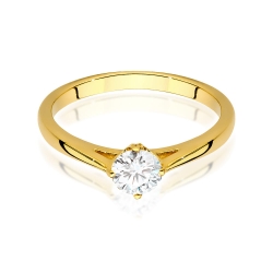 Pierścionek zaręczynowy z żółtego złota z diamentem 0,40ct Fire Of Love