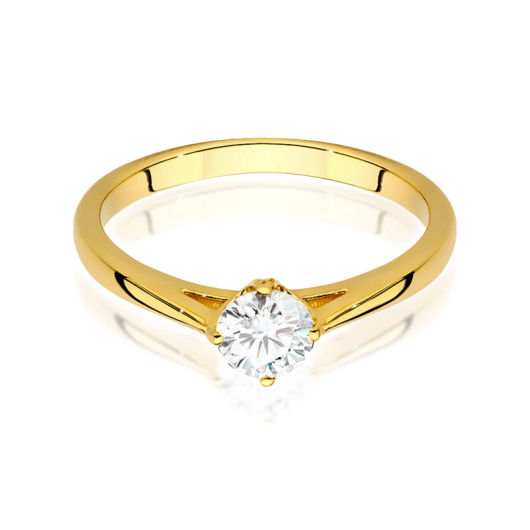 Pierścionek zaręczynowy z żółtego złota z diamentem 0,40ct Fire Of Love