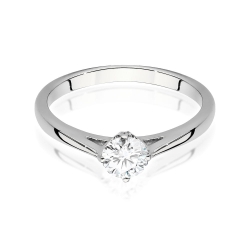 Pierścionek zaręczynowy z białego złota z diamentem 0,40ct Fire Of Love