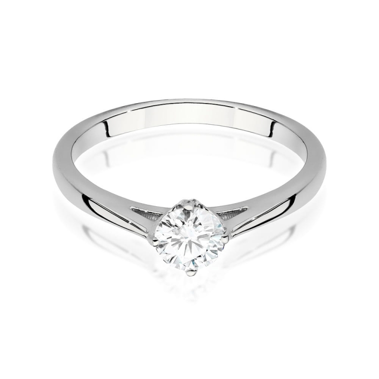 Pierścionek zaręczynowy z białego złota z diamentem 0,40ct Fire Of Love