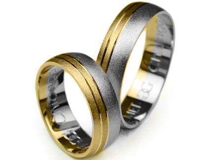 Przejdź do produktu Obrączki ślubne dwukolorowe półokrągłe 6mm Premium