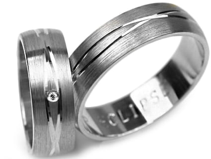 Obrączki ślubne z białego złota półokrągłe z cyrkonią 6mm Premium P-ECLIPSE-b