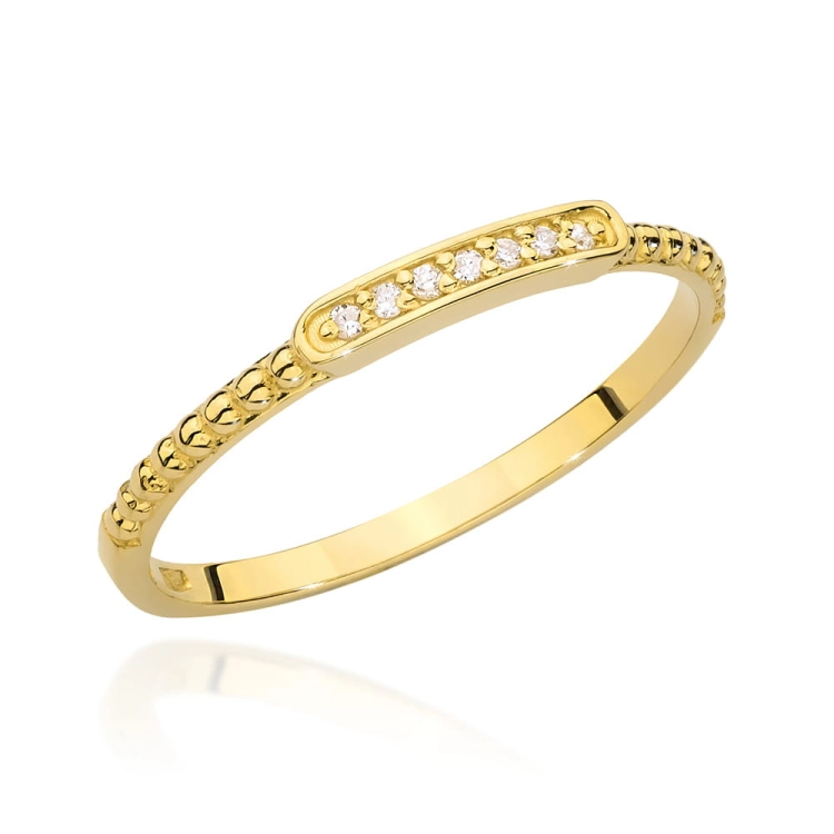 Pierścionek zaręczynowy z żółtego złota z diamentami 0,04ct Fire Of Love