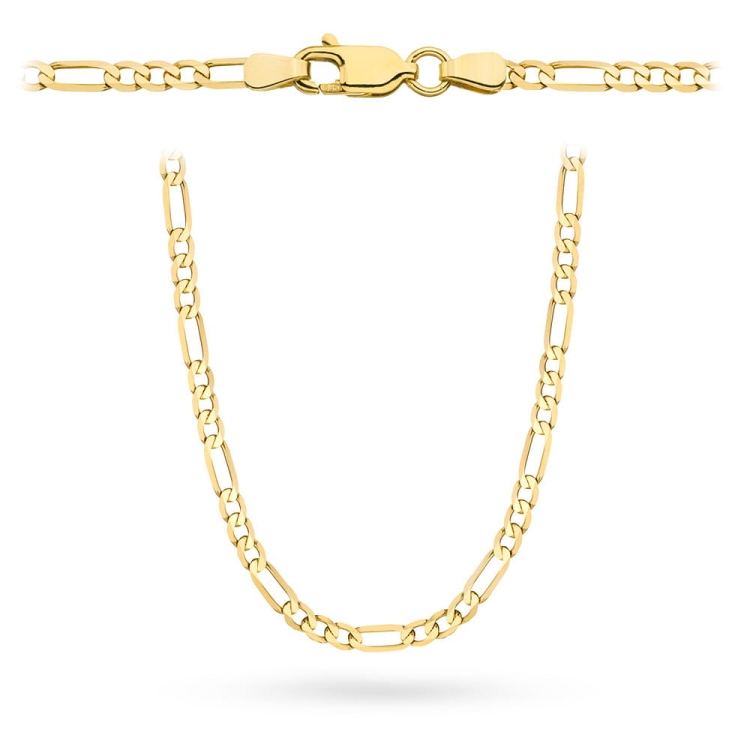 Łańcuszek złoty - figaro - 45cm - 1,5mm (waga: 1,68g)