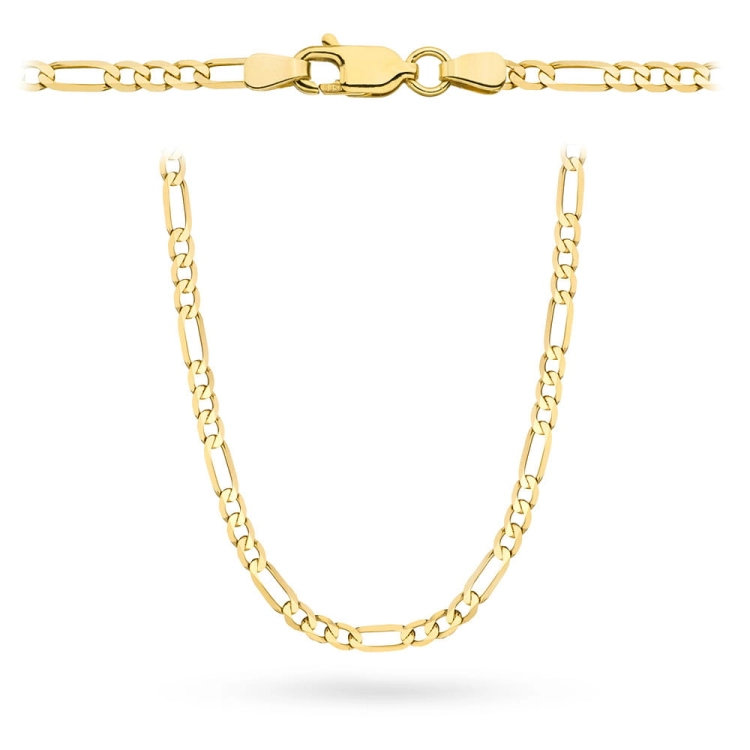 Łańcuszek złoty - figaro - 50cm - 2,0mm (waga: 4,62g)