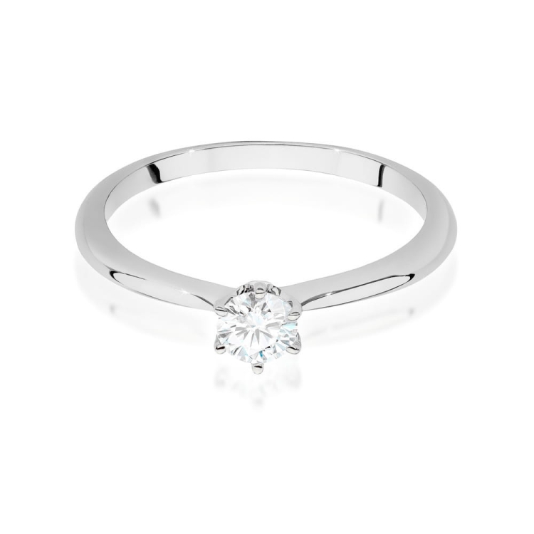 Pierścionek zaręczynowy z białego złota z brylantem 0,40ct Fire Of Love