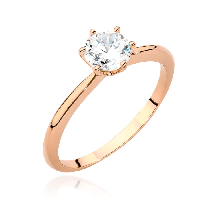 Pierścionek zaręczynowy z różowego złota z brylantem 0,70ct Fire Of Love