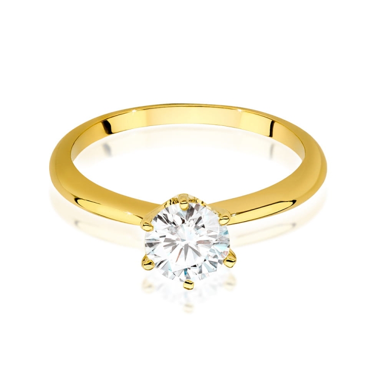 Pierścionek zaręczynowy z żółtego złota z brylantem 1,00ct Fire Of Love