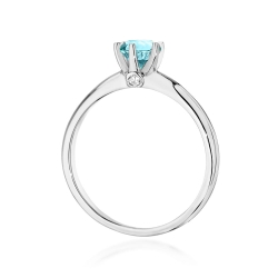 Pierścionek zaręczynowy z białego złota z topazem i brylantami 0,04ct Fire Of Love