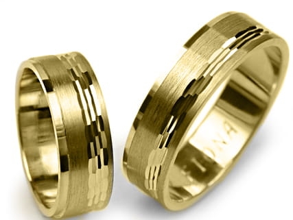 Obrączki ślubne z żółtego złota płaskie 6mm Premium P-FIONA