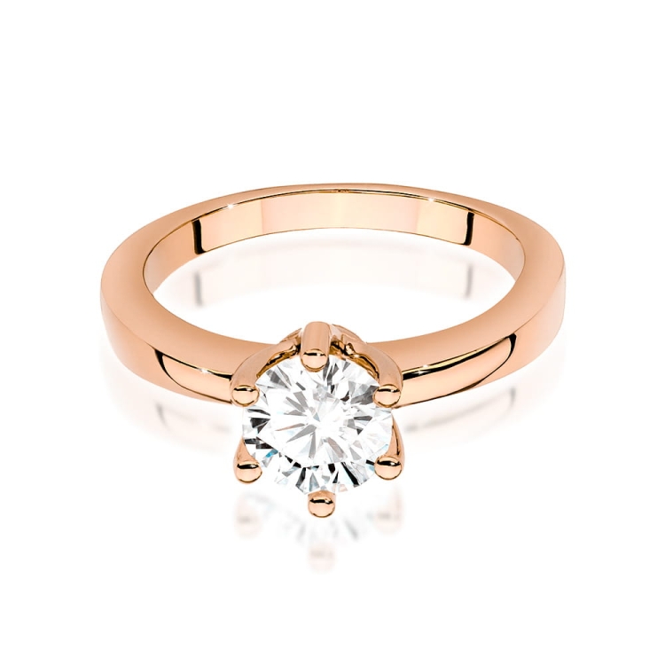 Pierścionek zaręczynowy z różowego złota z brylantem 0,70ct Fire Of Love