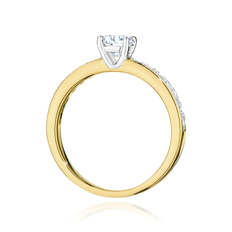 Pierścionek zaręczynowy z żółtego złota z centralnym diamentem 0,50ct Fire Of Love