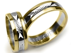 Obrączki ślubne dwukolorowe półokrągłe 6mm Premium P- IRELAND-k