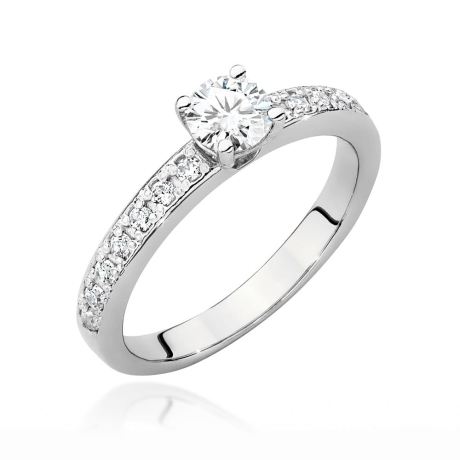 Przejdź do produktu Pierścionek zaręczynowy z białego złota z brylantem 0,40ct Fire Of Love