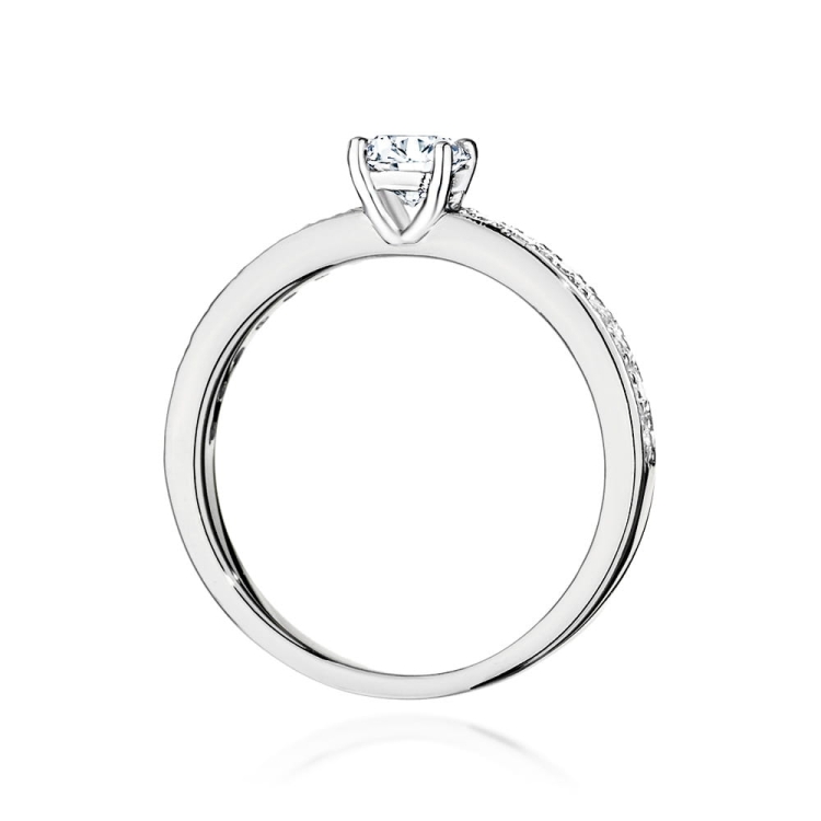 Pierścionek zaręczynowy z białego złota z brylantem 0,40ct Fire Of Love